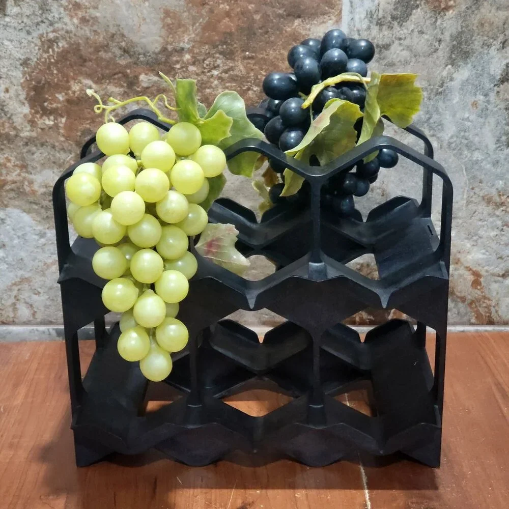 Plasco 68 Huningue Wine Rack Decorated 2 Grapes and Vines Accents
